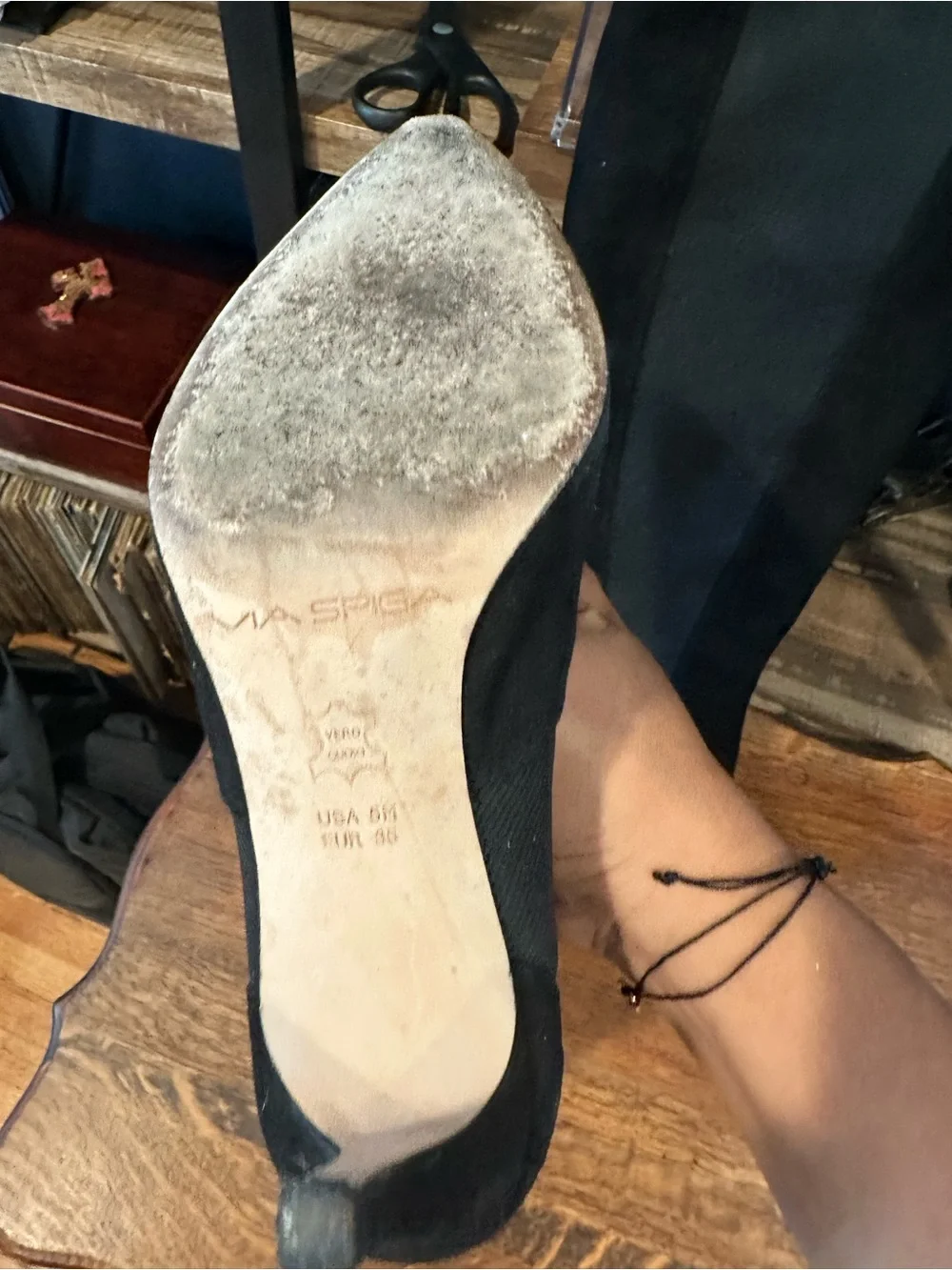 Via Spiga Black Over-the-Knee Pointed Toe Boots